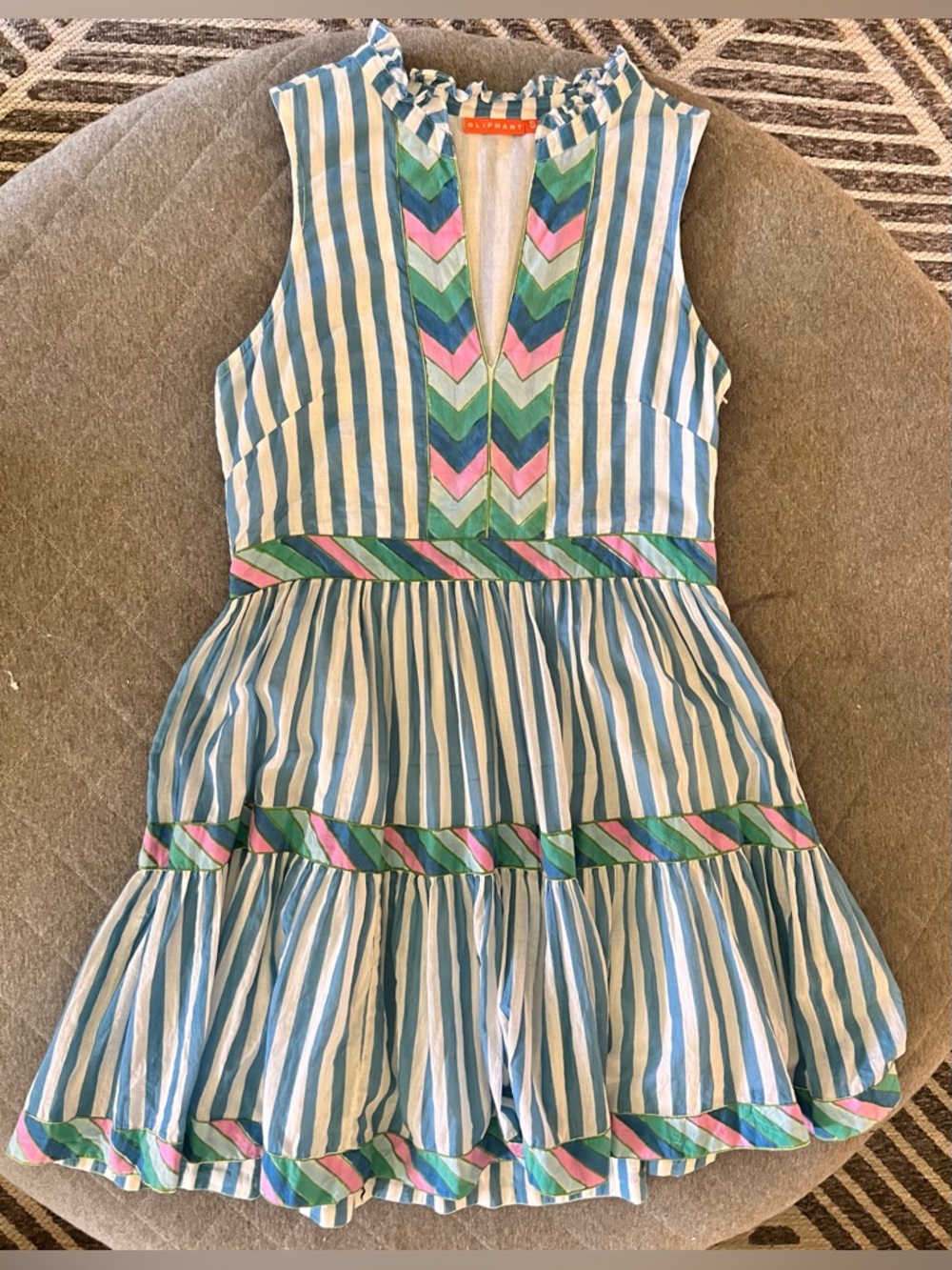 TNUCK Oliphant Small Playa Cotton Striped Mini Dress Excellent Condition - Picture 3 of 12